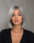 Arctic Silk | Sleek Ash-Silver Bob Wig
