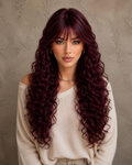 Royal Merlot | Ultra-Long Deep Curly Wig with Fringe