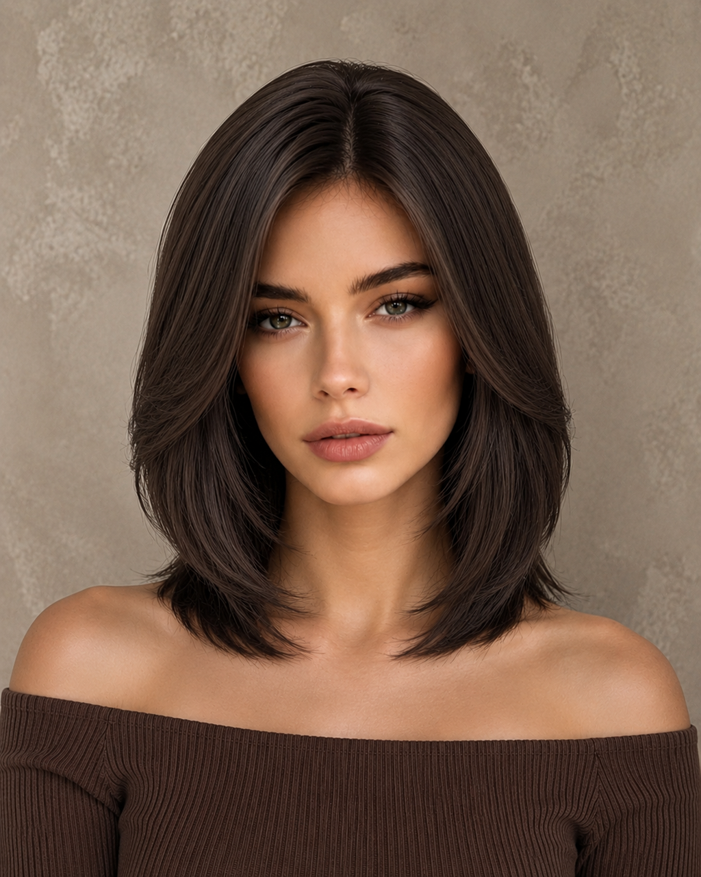 Mocha Velvet | Mid-Length Layered Feathered Wig
