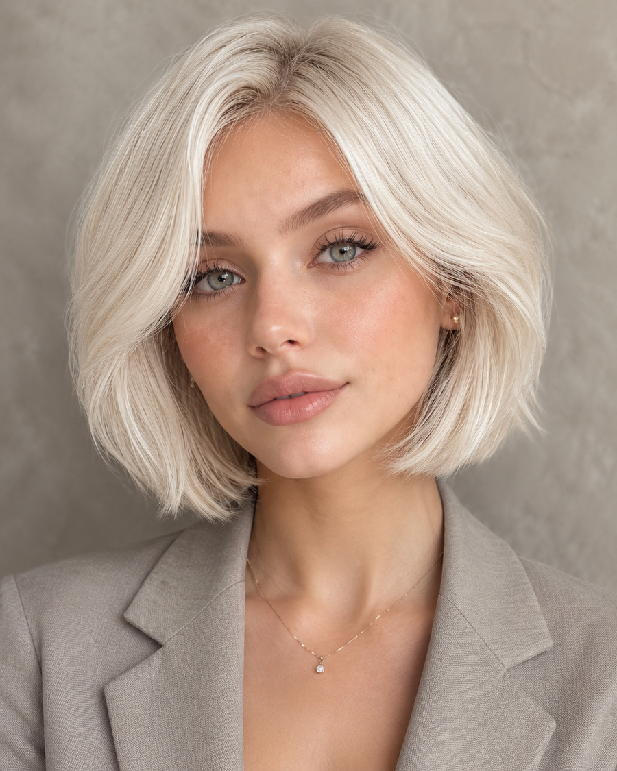 Cloud Velvet | Voluminous Platinum Layered Bob Wig