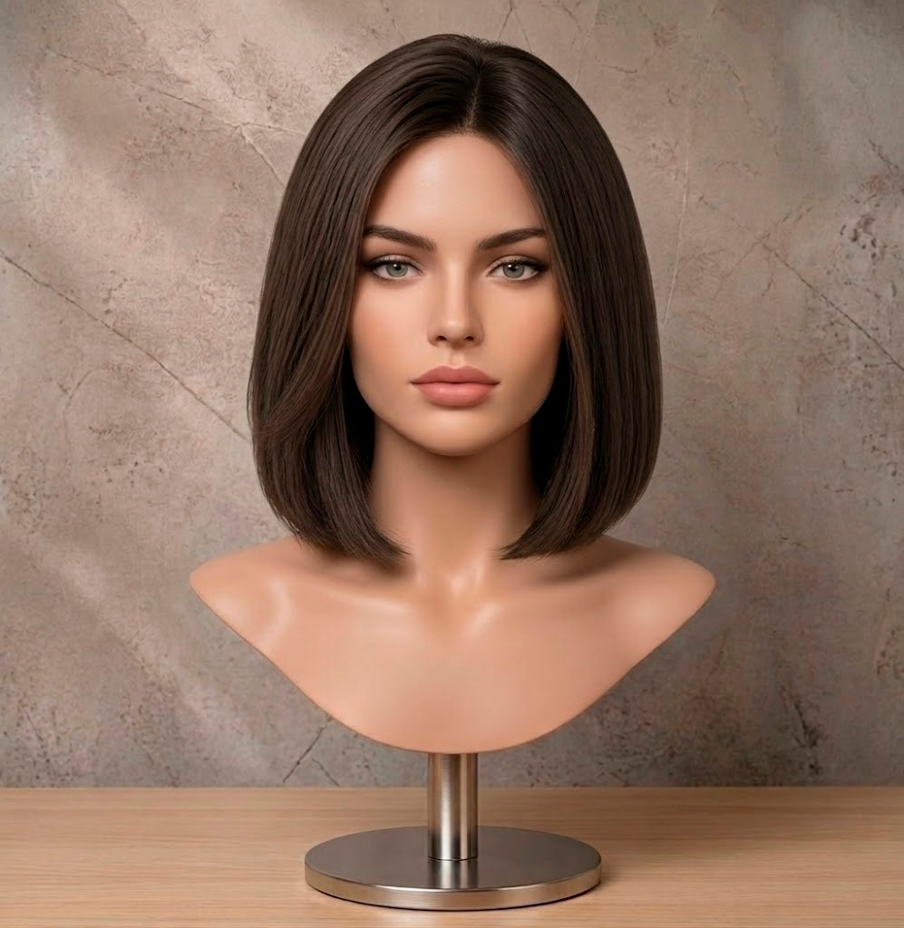 Cocoa Charm | Sleek Center-Parted Bob Wig