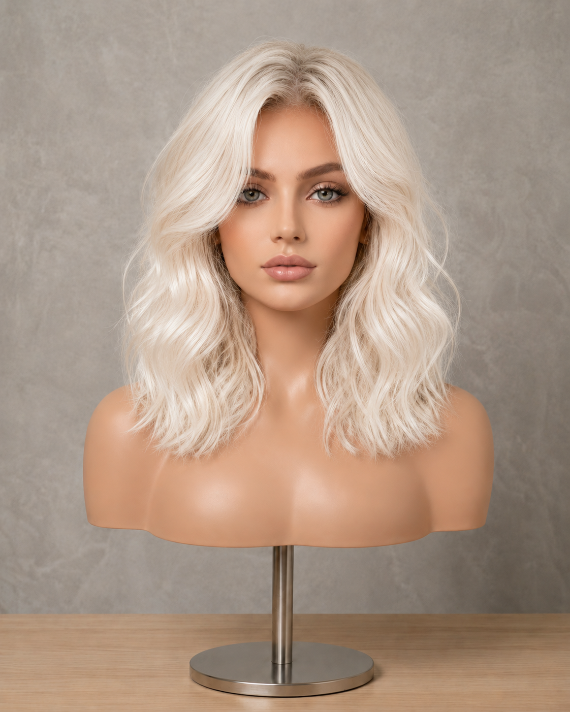 Ice Velvet | Mid-Length Wavy Platinum Wig
