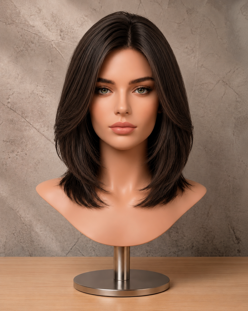 Mocha Velvet | Mid-Length Layered Feathered Wig