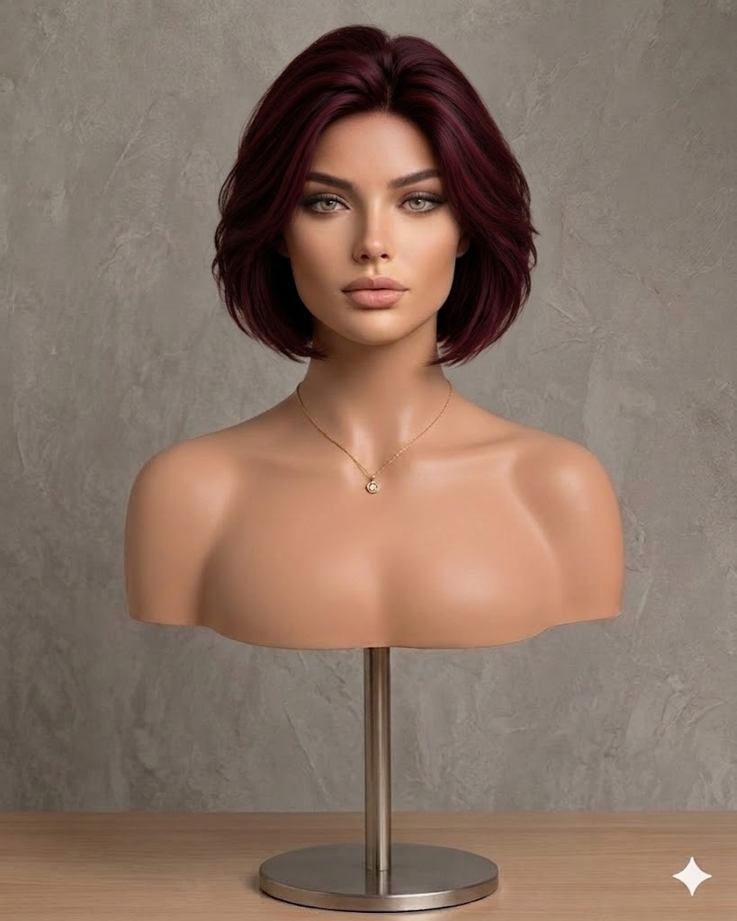 Obsidian Noir | Sleek Short Bob Wig with Fringe