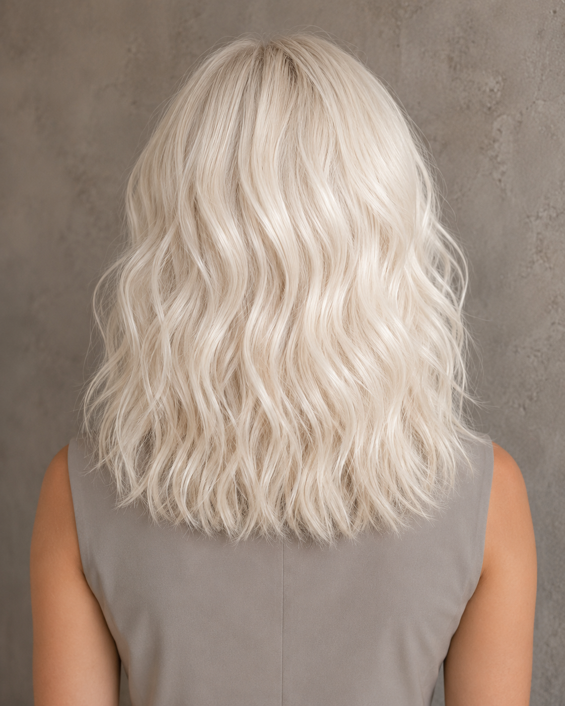 Ice Velvet | Mid-Length Wavy Platinum Wig