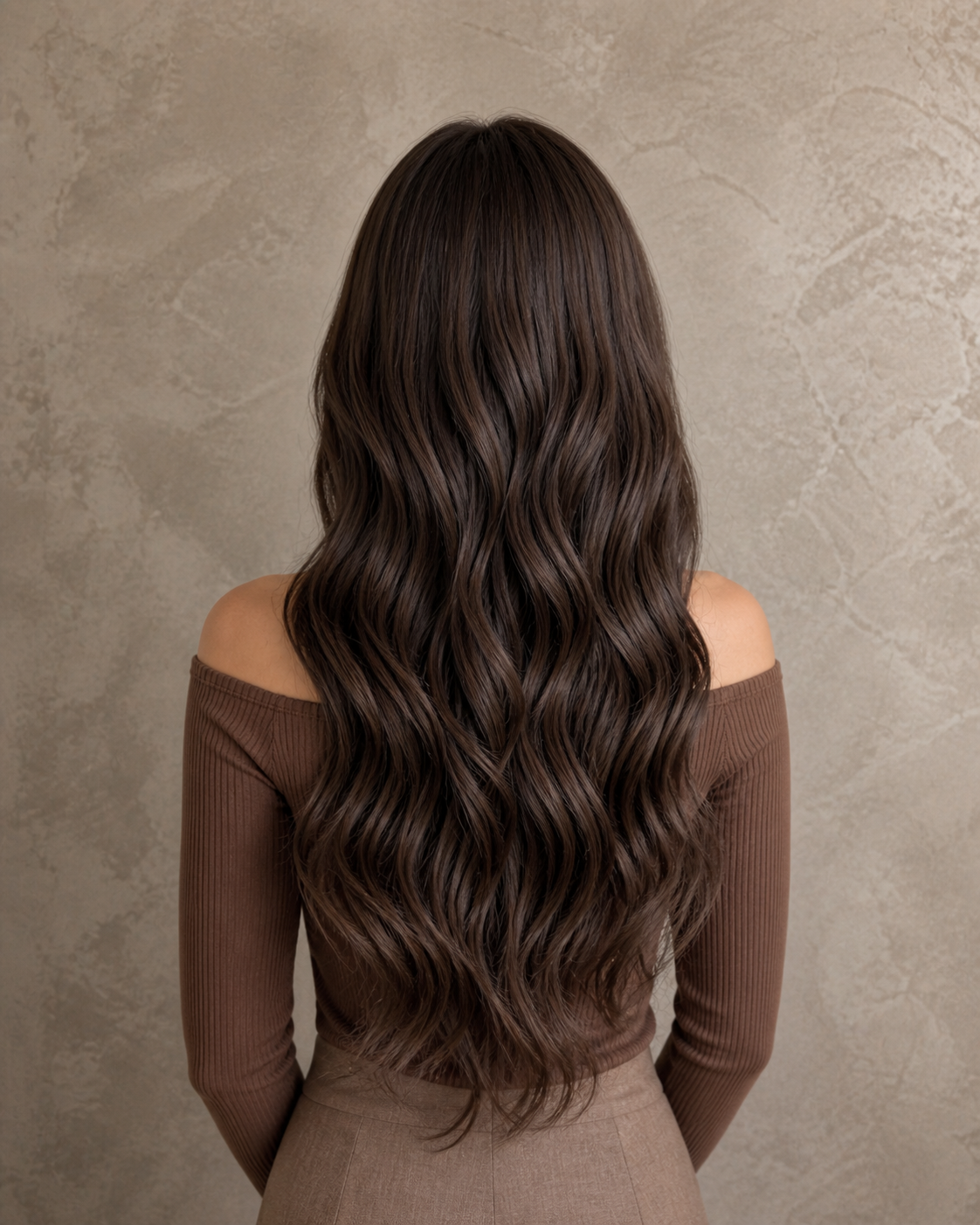Espresso Wave | Long Layered Wavy Wig without Fringe