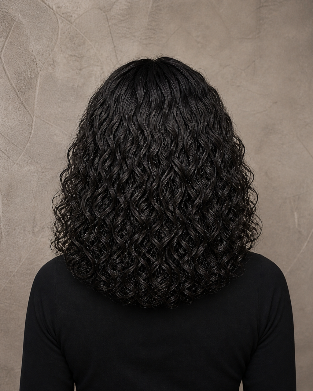 Midnight Spiral | Mid-Length Deep Curly Wig with Fringe