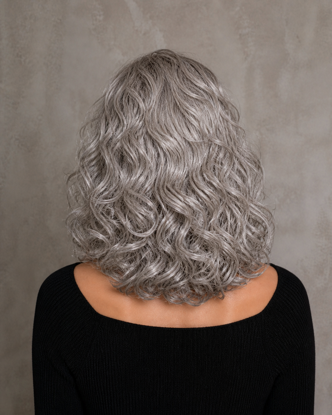 Silver Aura | Mid-Length Voluminous Curly Silver Wig