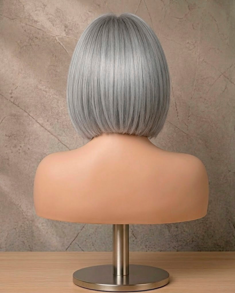 Arctic Silk | Sleek Ash-Silver Bob Wig