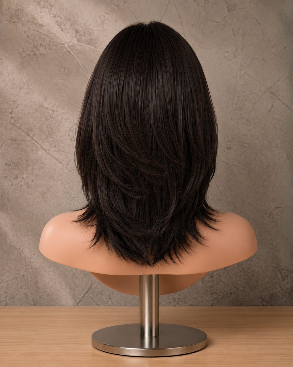 Mocha Velvet | Mid-Length Layered Feathered Wig