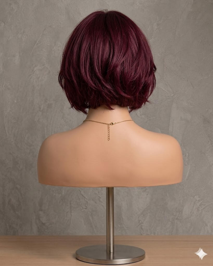 Obsidian Noir | Sleek Short Bob Wig with Fringe