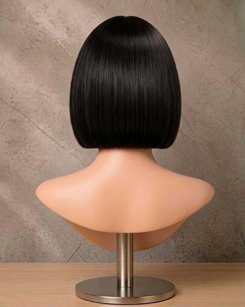 Onyx Chic | Classic Parisian Bob Wig with Fringe