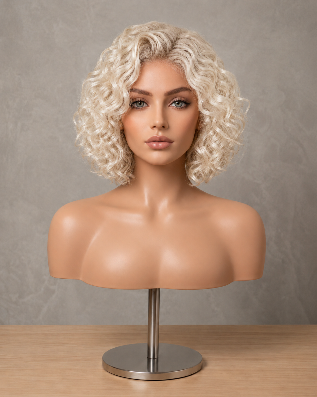 Frost Ripple | Short Voluminous Curly Platinum Wig