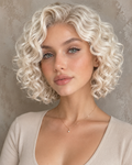 Frost Ripple | Short Voluminous Curly Platinum Wig